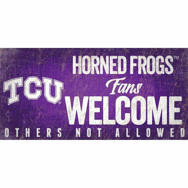 Fan Creations TCU Horned Frogs Sign Wood 12x6 Fans Welcome Design 7846014572